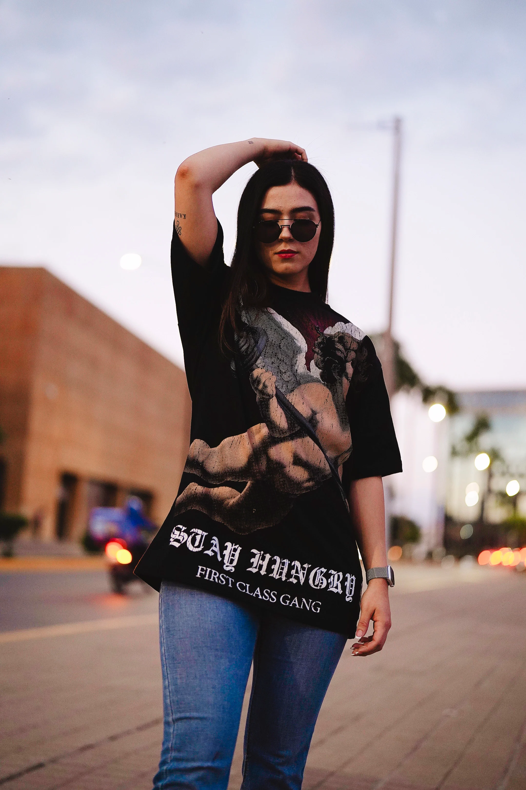 BARBELL CUPID - Premium Oversize Tee (HEAVYWEIGHT - Black) - Image 9