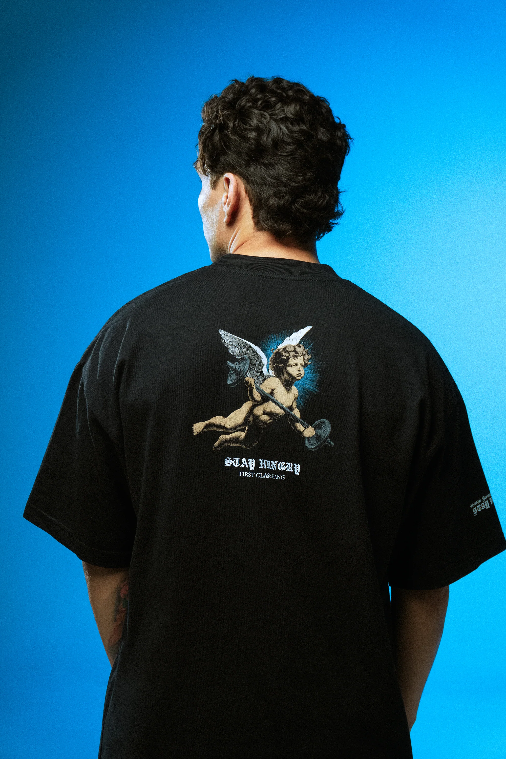 JESUS IS MY SPOTTER - Premium Oversize Tee (HEAVYWEIGHT - Black) - Image 3